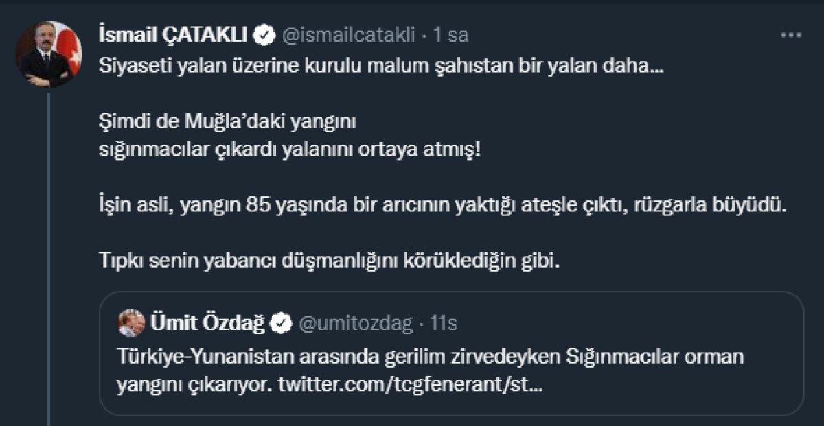 Ümit Özdağ'ın Marmaris'i sığınmacılar yaktı yalanı