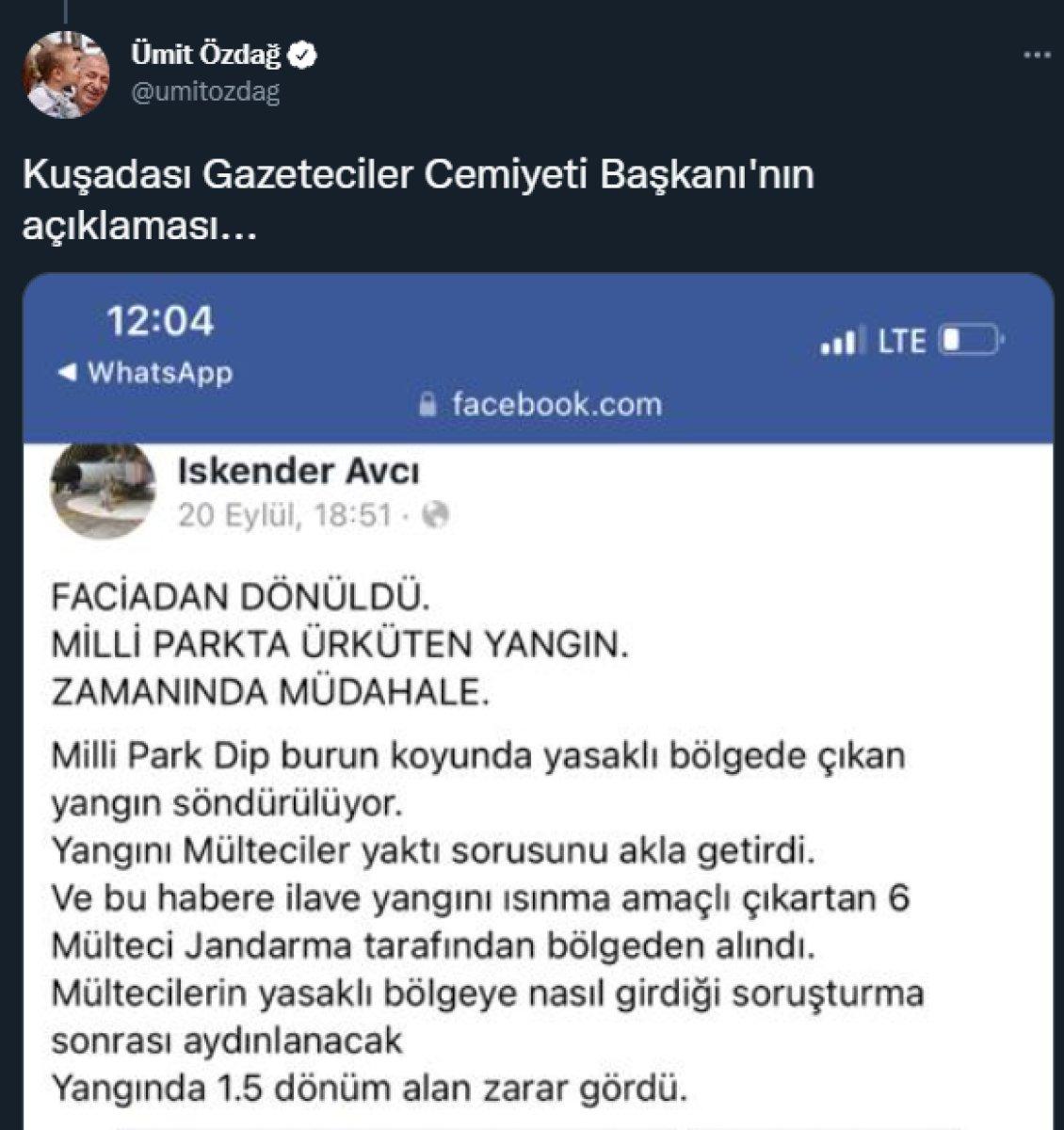 Ümit Özdağ'ın Marmaris'i sığınmacılar yaktı yalanı