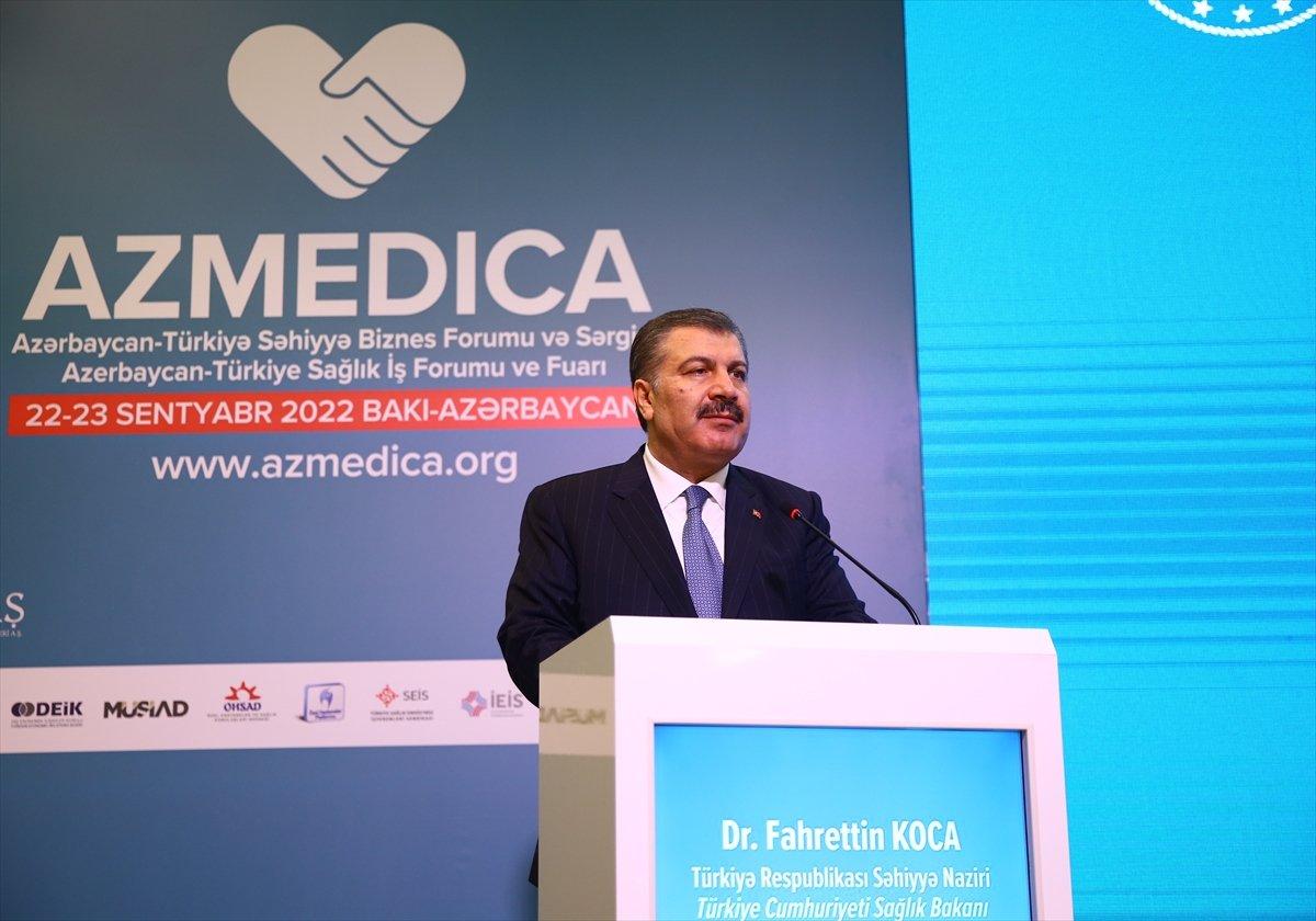 Fahrettin Koca, Azerbaycan Cumhurbaşkanı Aliyev ile görüştü