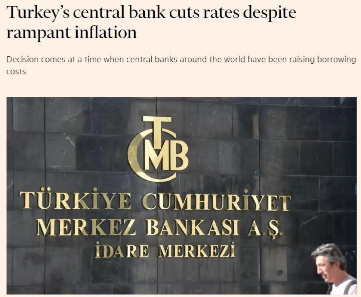 Merkez Bankası'nın faizi yüzde 12'ye indirmesi dünya basınında