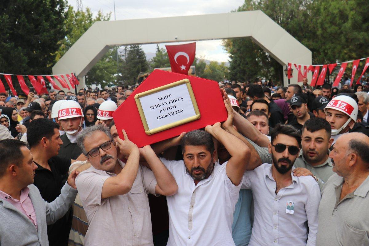 Malatyalı şehit Serkan Erkuş’a son görev
