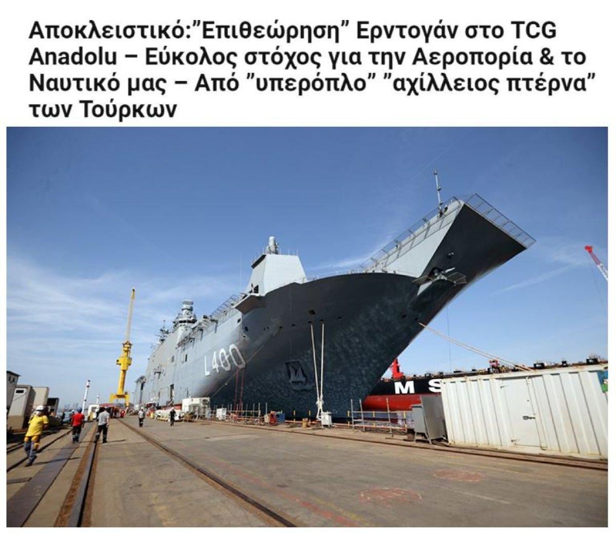 Yunan gazetesi, TCG Anadolu'yu vurmakla tehdit etti
