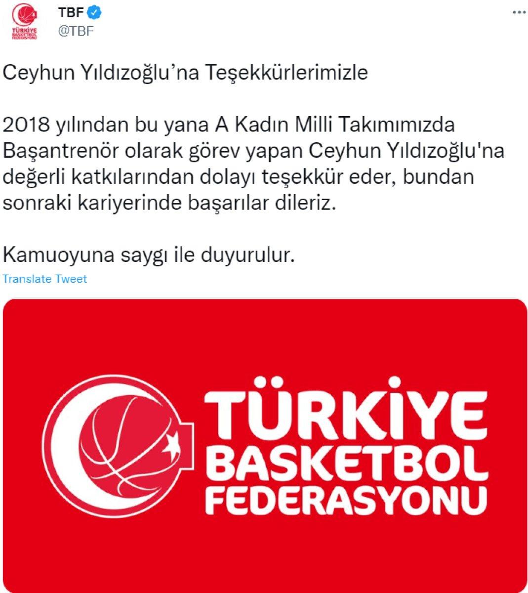 A Milli Kadın Basketbol Takımı’nda Ceyhun Yıldızoğlu ile yollar ayrıldı