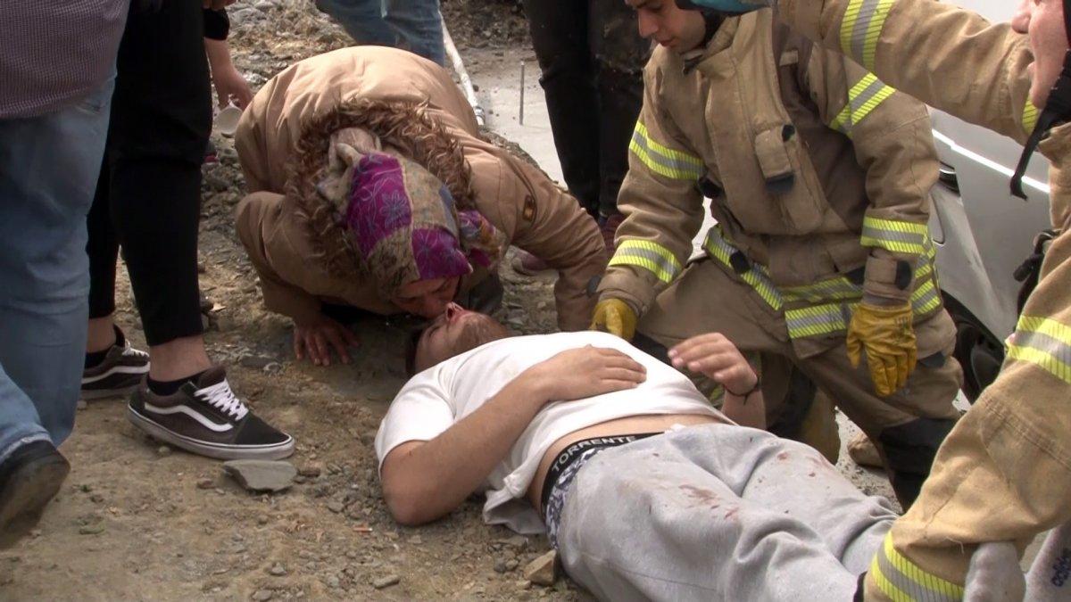 Sarıyer'de kaza yapan genci annesi sakinleştirdi