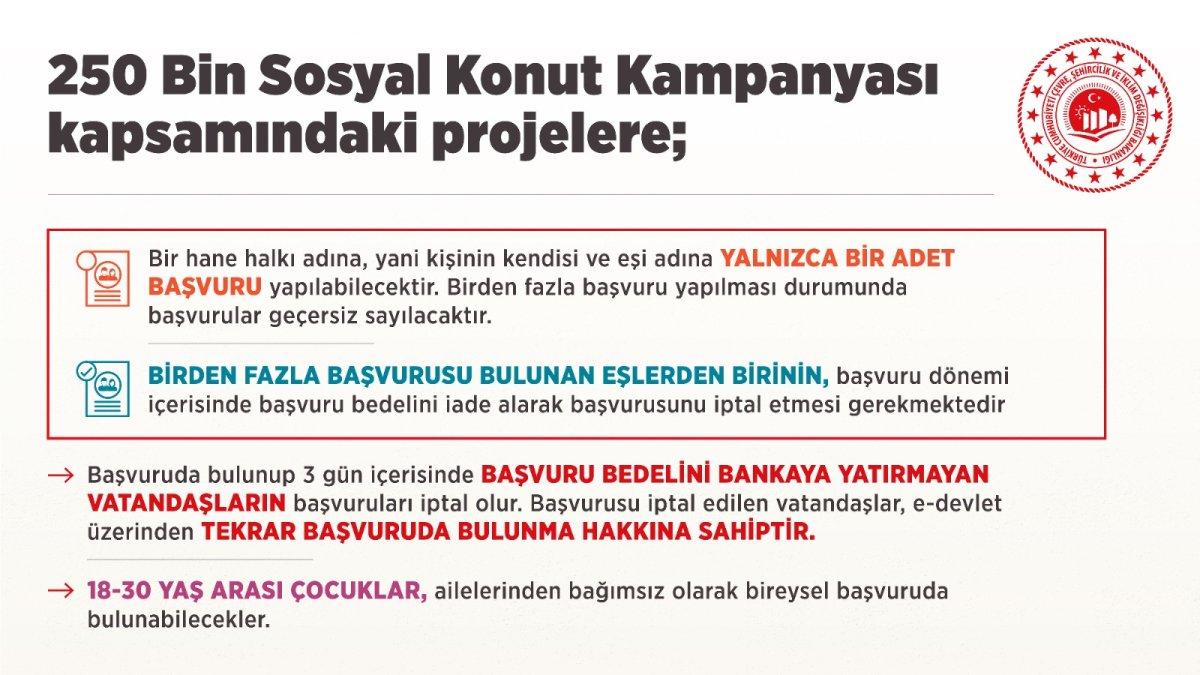 Sosyal konut projesine başvurularda dikkat edilmesi gerekenler