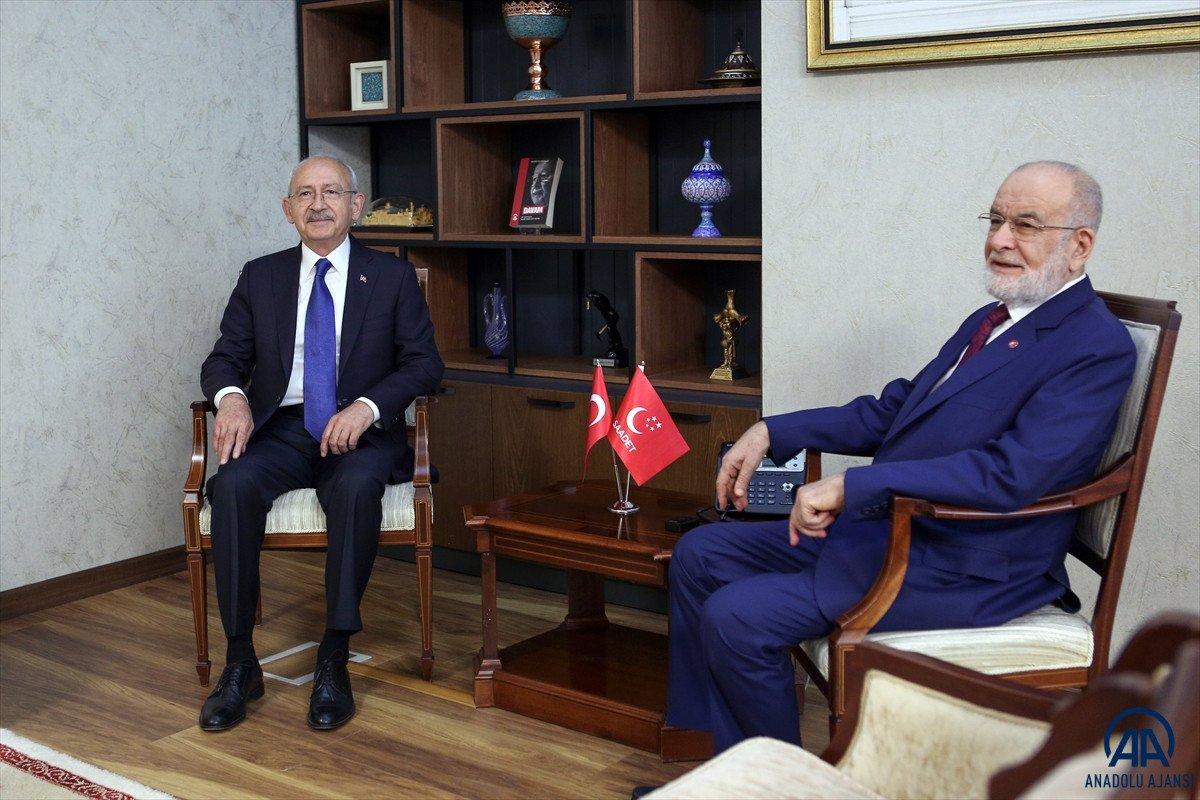 Kemal Kılıçdaroğlu, Temel Karamollaoğlu'nu ziyaret etti