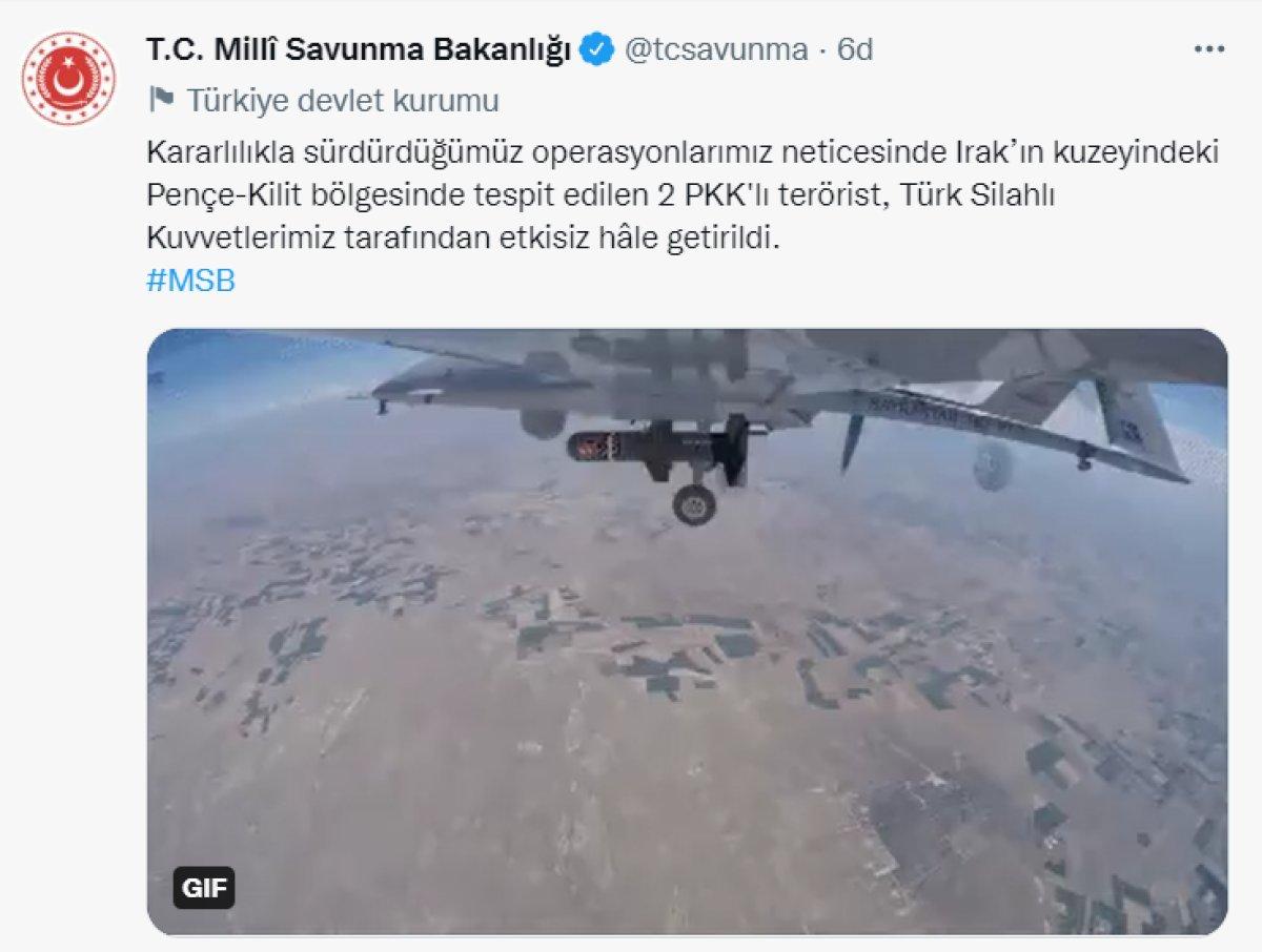 Pençe-Kilit bölgesinde tespit edilen 2 PKK'lı terörist öldürüldü