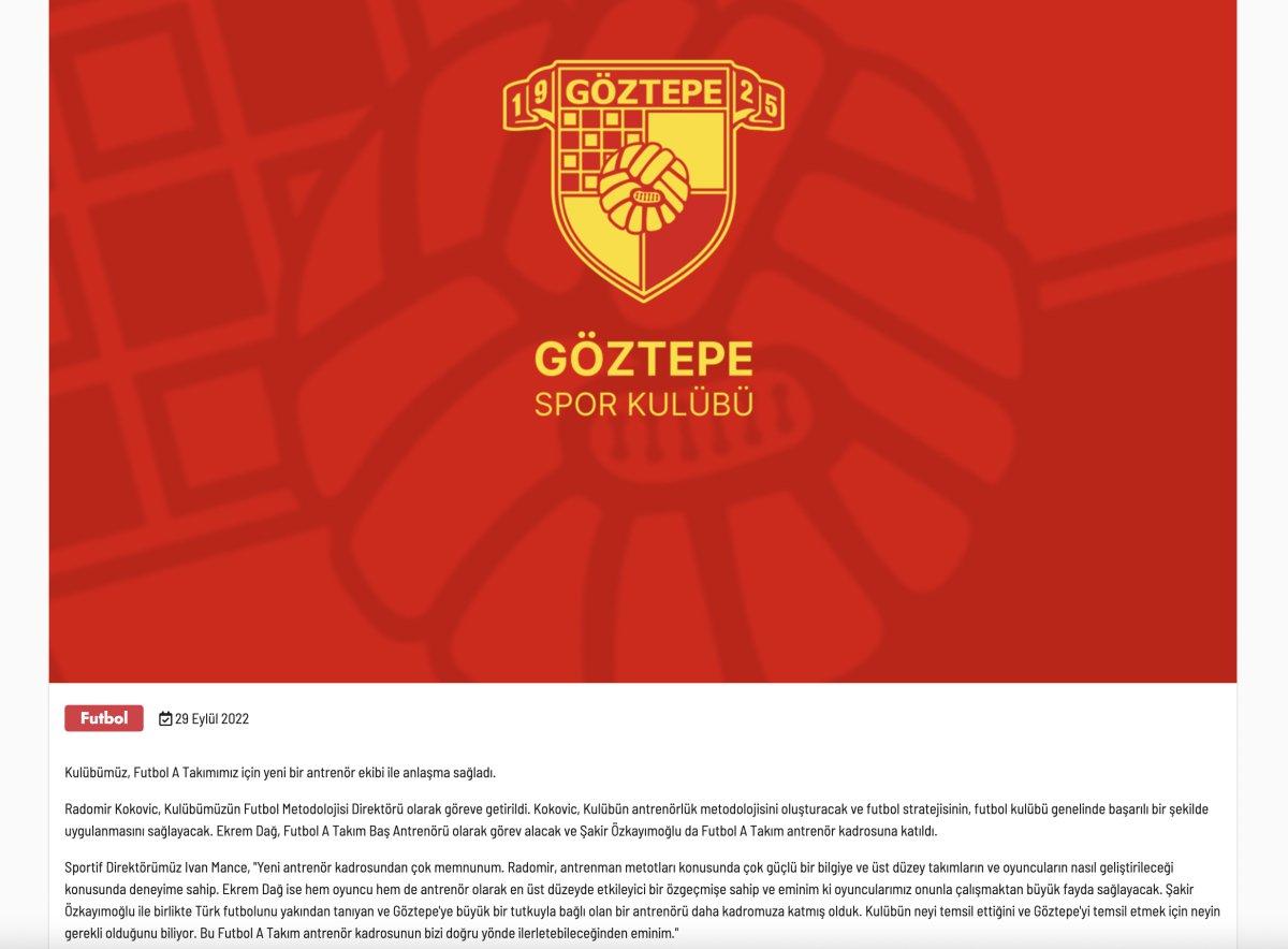 Göztepe'de Ekrem Dağ dönemi