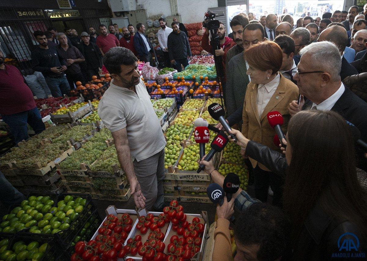 Meral Akşener, Ankara’da hal esnafını ziyaret etti