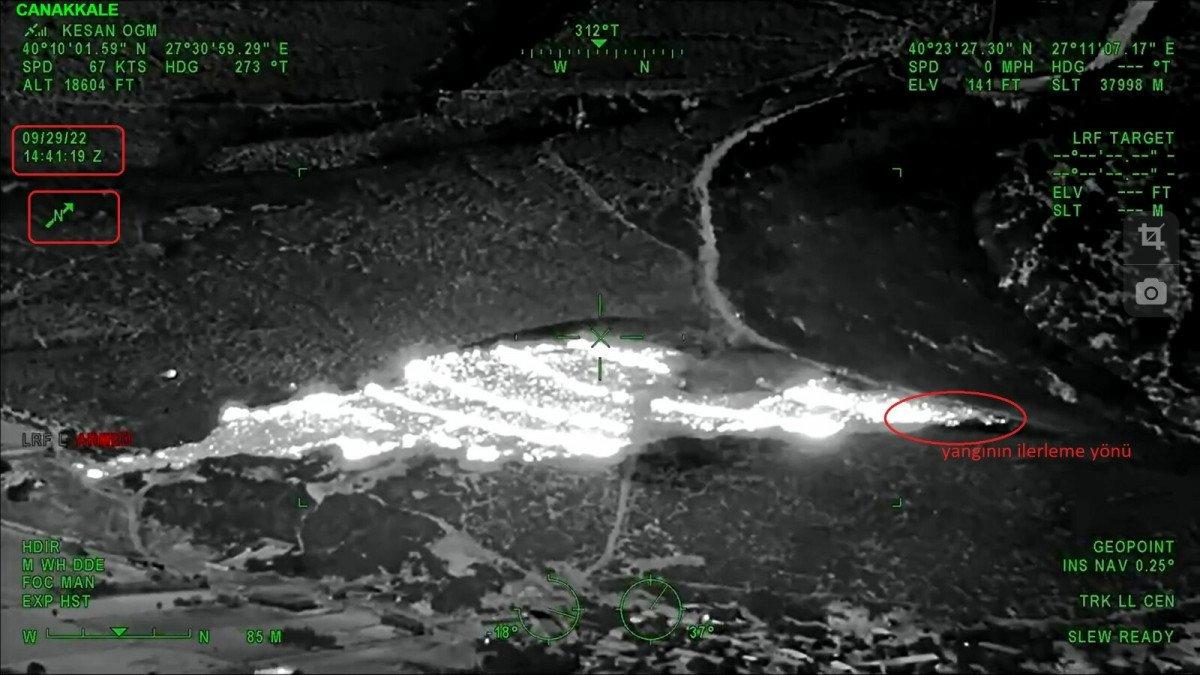 Çanakkale'de orman yangını başladı