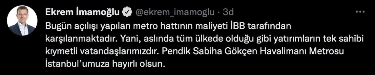 Ekrem İmamoğlu, Sabiha Gökçen Havalimanı metrosunu sahiplendi