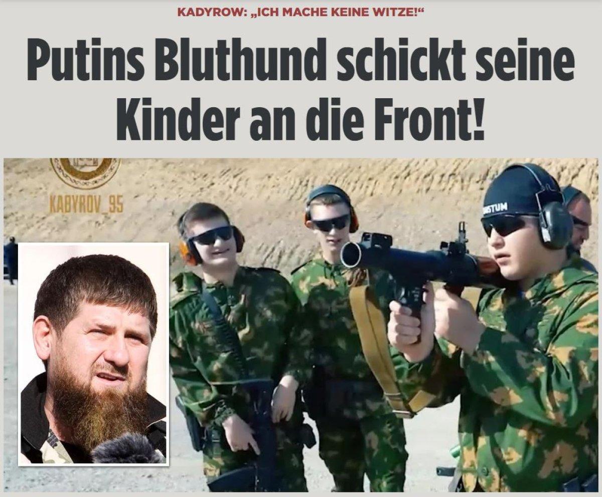 Ramazan Kadirov, çocuklarını cepheye göndermek istiyor