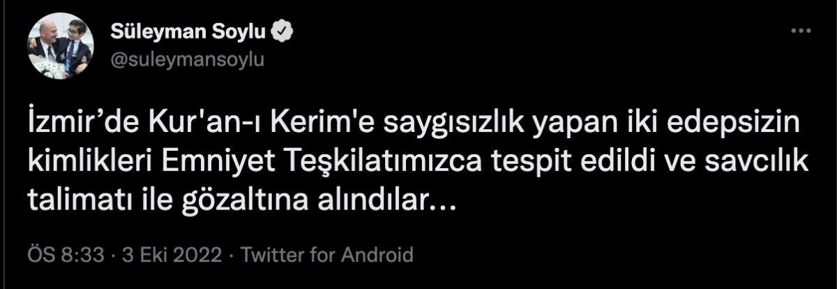 İzmir'de içki masasında Kur’an-ı Kerim’i yakan şahıslara tutuklama