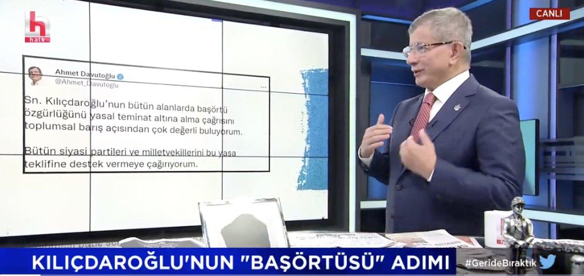Ahmet Davutoğlu'ndan Kılıçdaroğlu'nun başörtü çıkışına destek