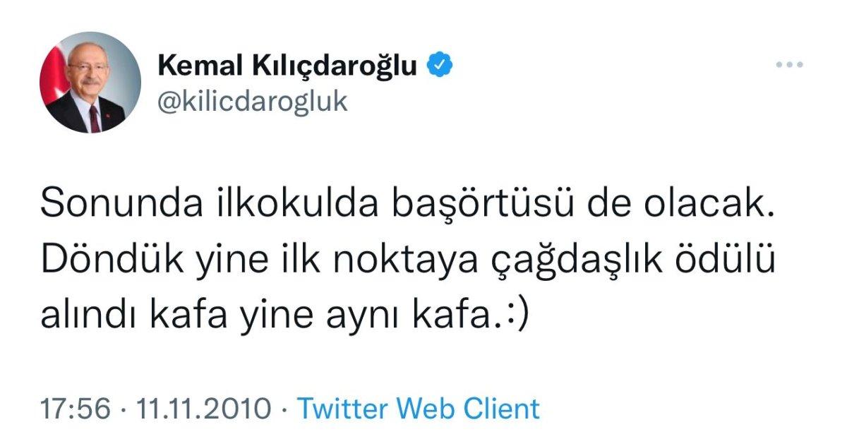Kılıçdaroğlu, ilkokulda başörtüsü olmasına da karşı çıktı