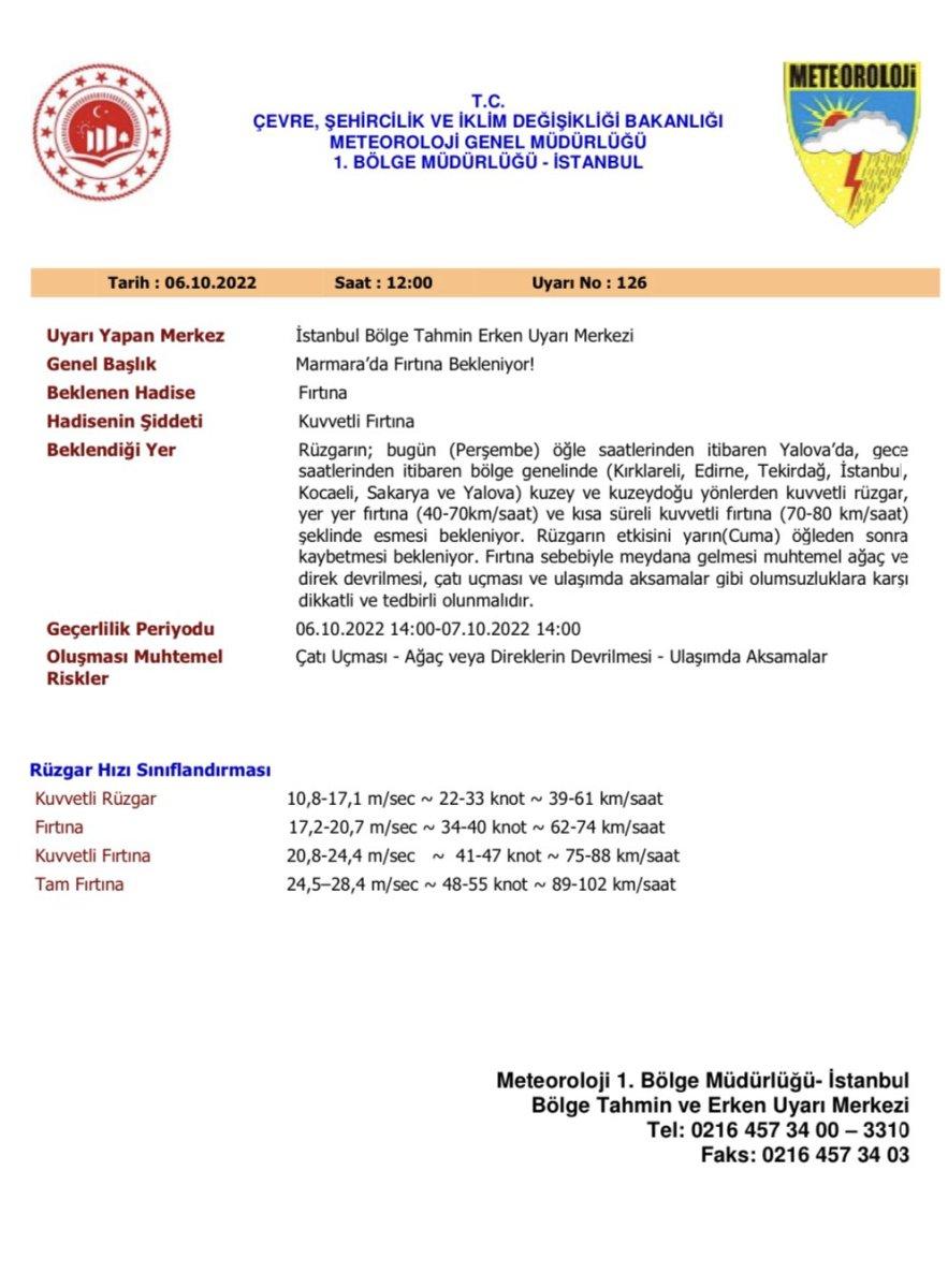 İstanbul Valiliği'nden 'rüzgar ve fırtınaya dikkat' uyarısı