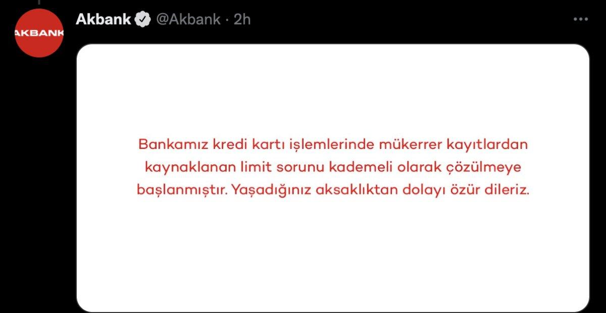 Akbank uygulamasında mükerrer ekstre sorunu yaşanıyor