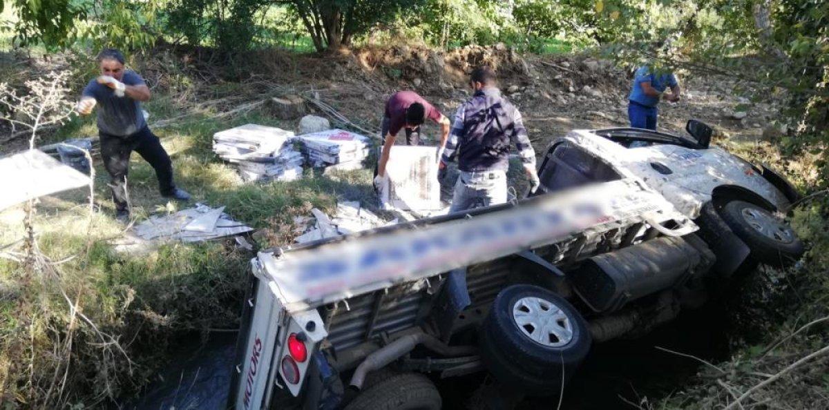 Aydın'da kamyonet su kanalına uçtu: 2 yaralı