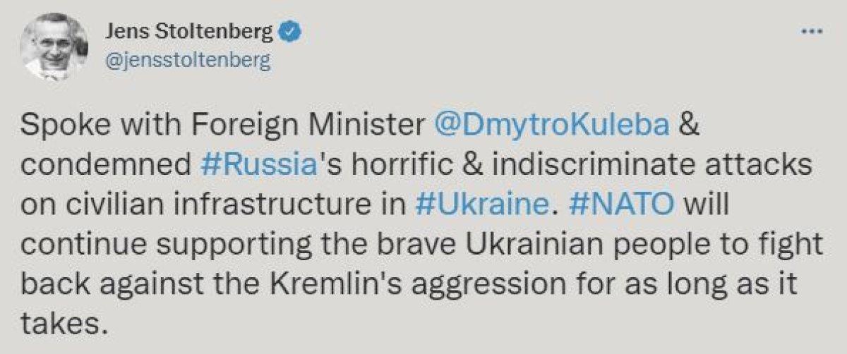 Jens Stoltenberg, Ukrayna'ya destek açıklaması yaptı