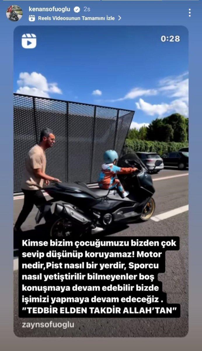 Kenan Sofuoğlu'nun 3 yaşındaki oğlu, motosiklete tek başına bindi