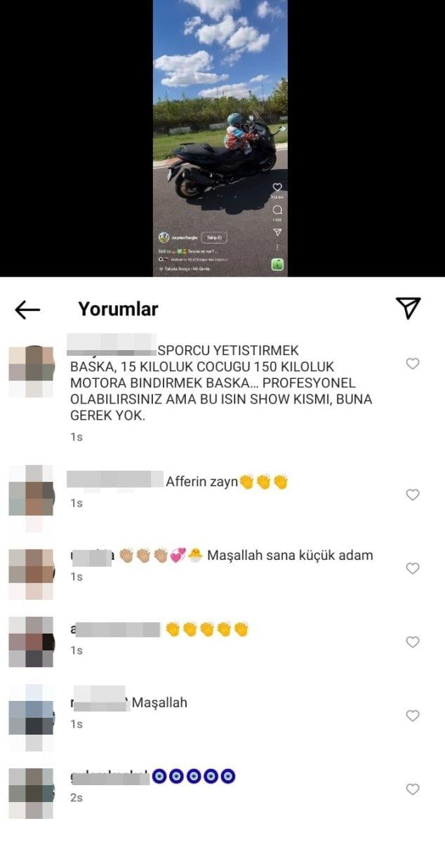 Kenan Sofuoğlu'nun 3 yaşındaki oğlu, motosiklete tek başına bindi