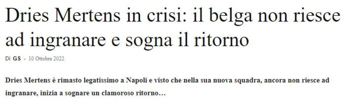 İtalyan basını: Mertens, Napoli'ye dönmek istiyor