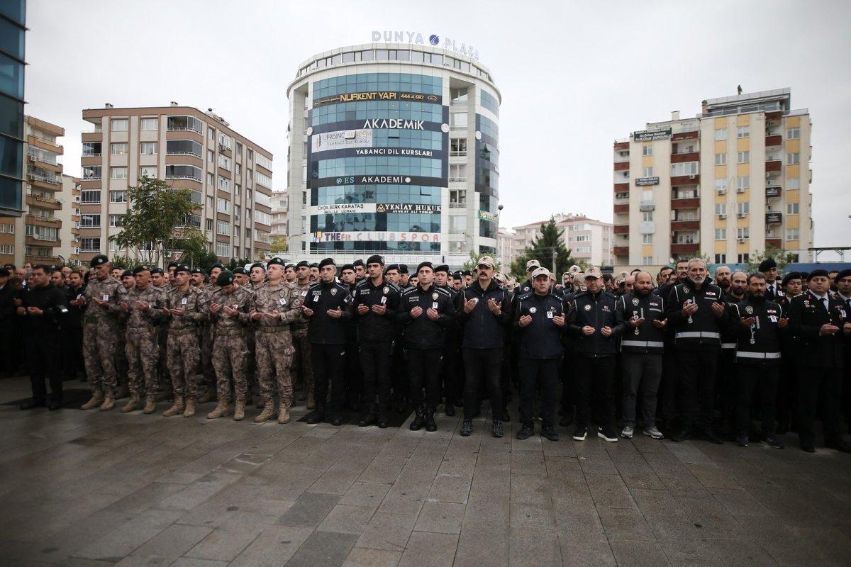 Bursa'da şehit olan polis için tören