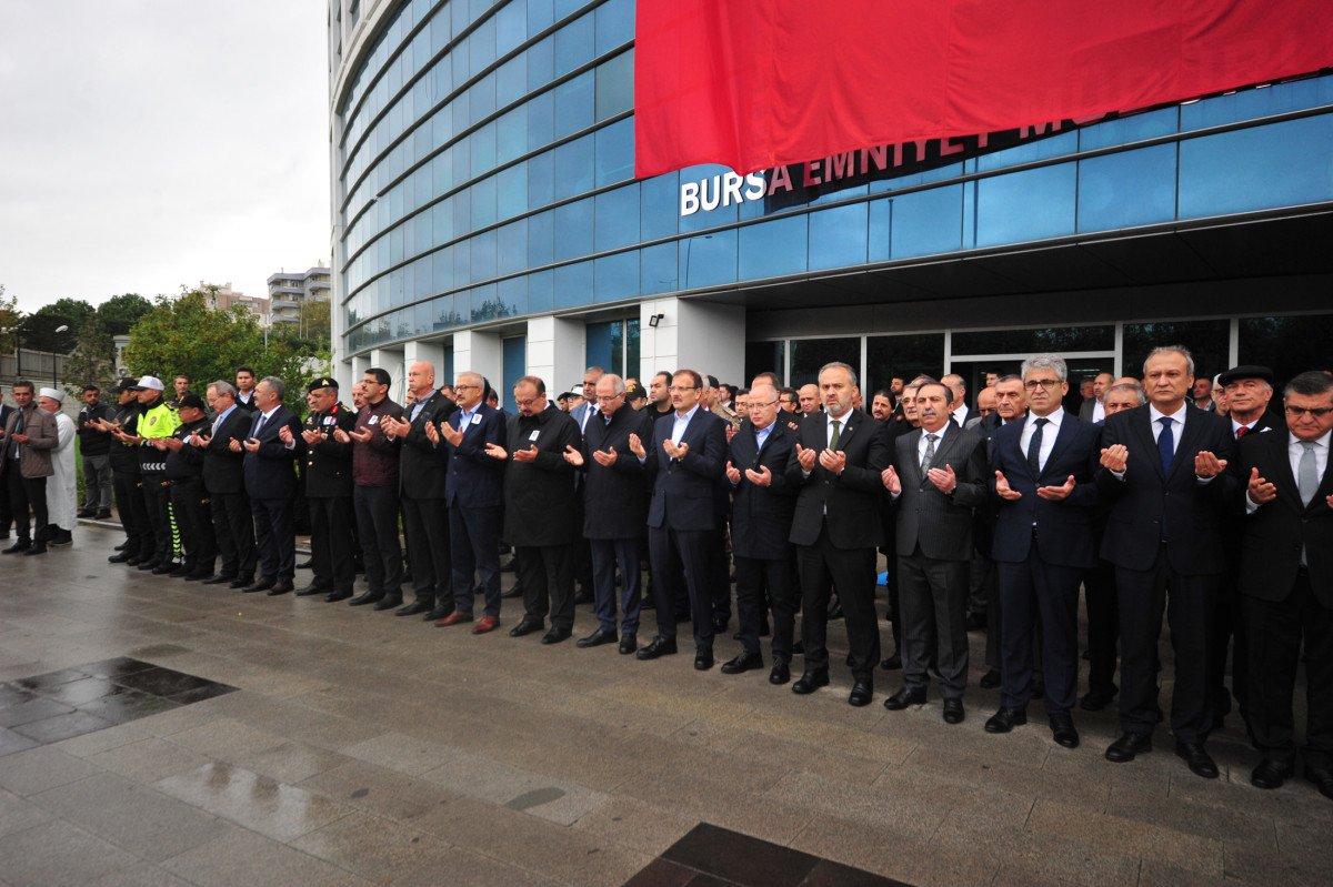 Bursa'da şehit olan polis için tören