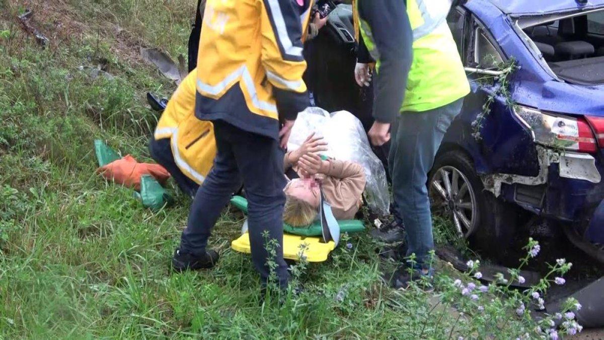 Kuzey Marmara otoyolunda seyir halindeki sürücü kaza yaptı