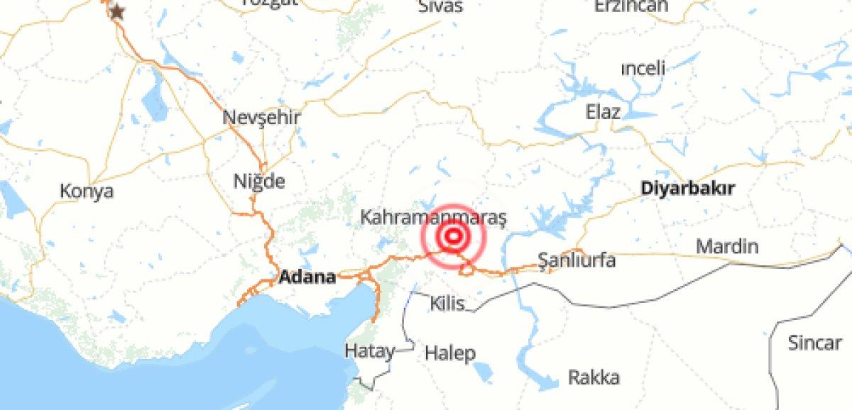 Kahramanmaraş'ts 4.5 büyüklüğünde deprem