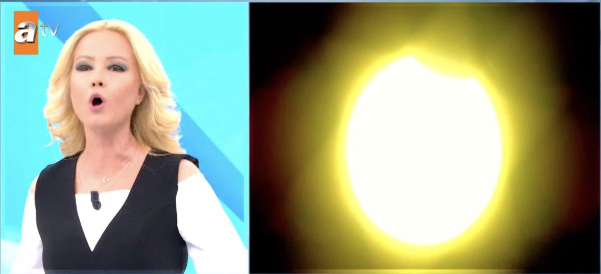 Müge Anlı canlı yayında güneş tutulmasını canlandırdı