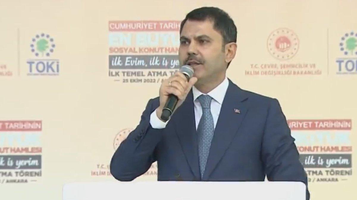 Murat Kurum'un TOKİ temel atma töreni konuşması