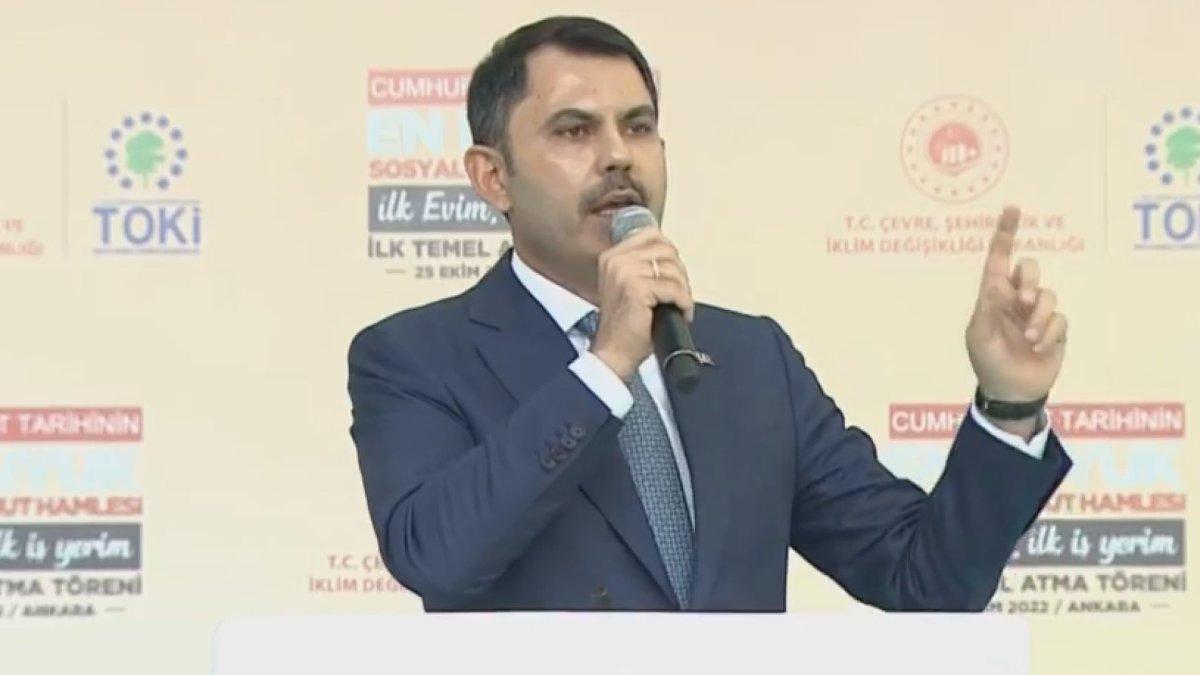 Murat Kurum'un TOKİ temel atma töreni konuşması