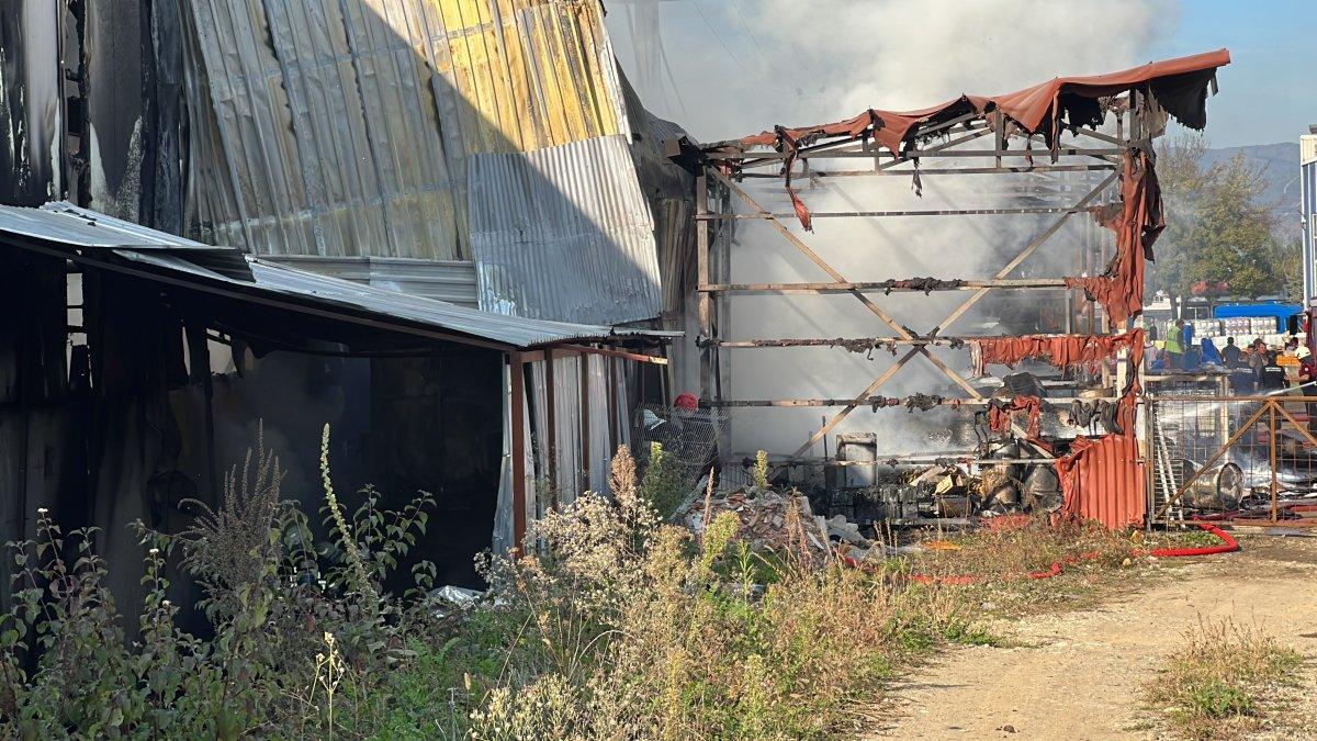 Düzce'de yağ fabrikasında çıkan yangın, yanındaki fabrikaya sıçradı