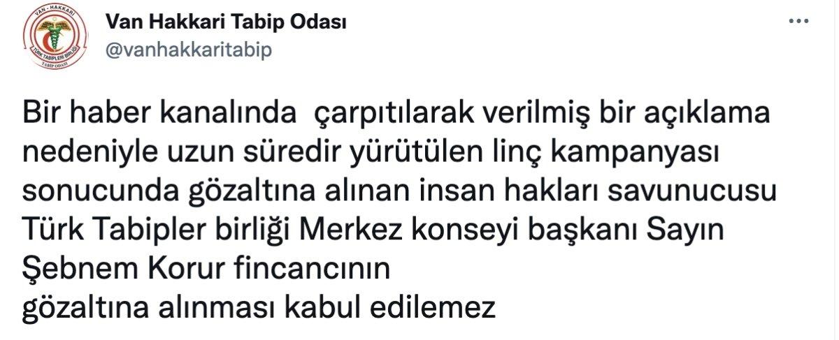 Tabip Odaları'ndan Şebnem Fincancı'ya destek açıklamaları