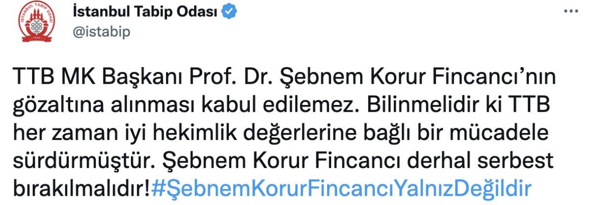 Tabip Odaları'ndan Şebnem Fincancı'ya destek açıklamaları