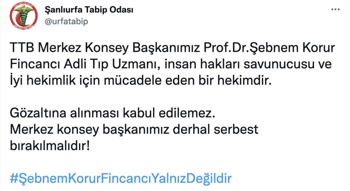 Tabip Odaları'ndan Şebnem Fincancı'ya destek açıklamaları