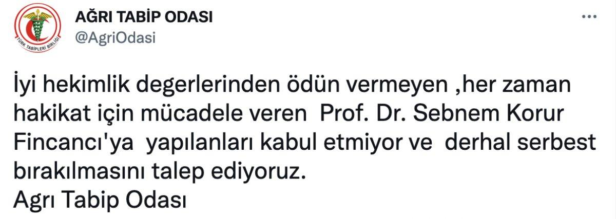 Tabip Odaları'ndan Şebnem Fincancı'ya destek açıklamaları