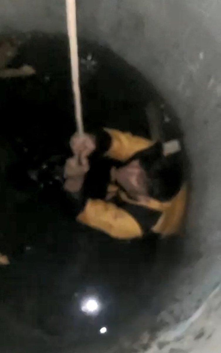 Arnavutköy'de polisten kaçan kapkaççı kuyuya düştü