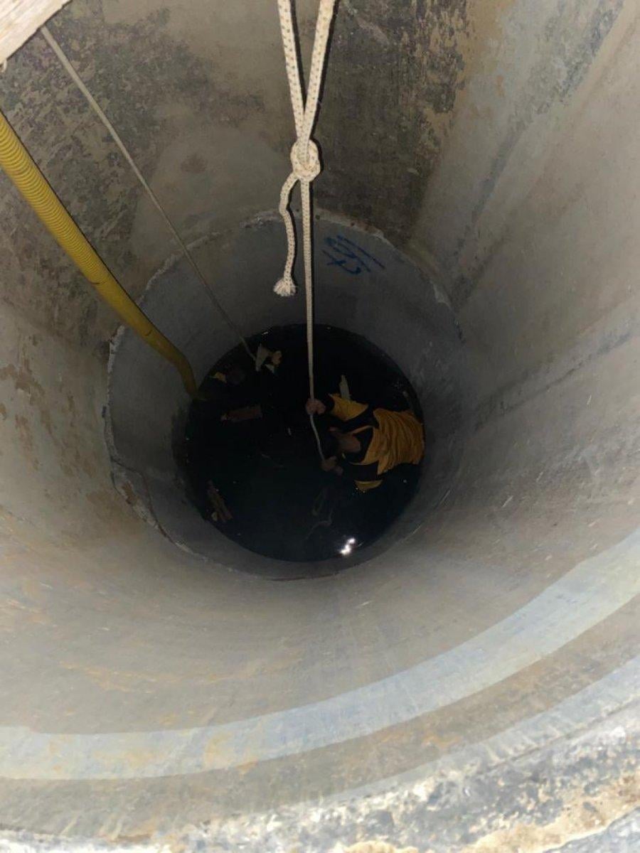 Arnavutköy'de polisten kaçan kapkaççı kuyuya düştü