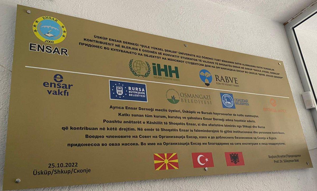 Kuzey Makedonya’da kız yurdu açıldı