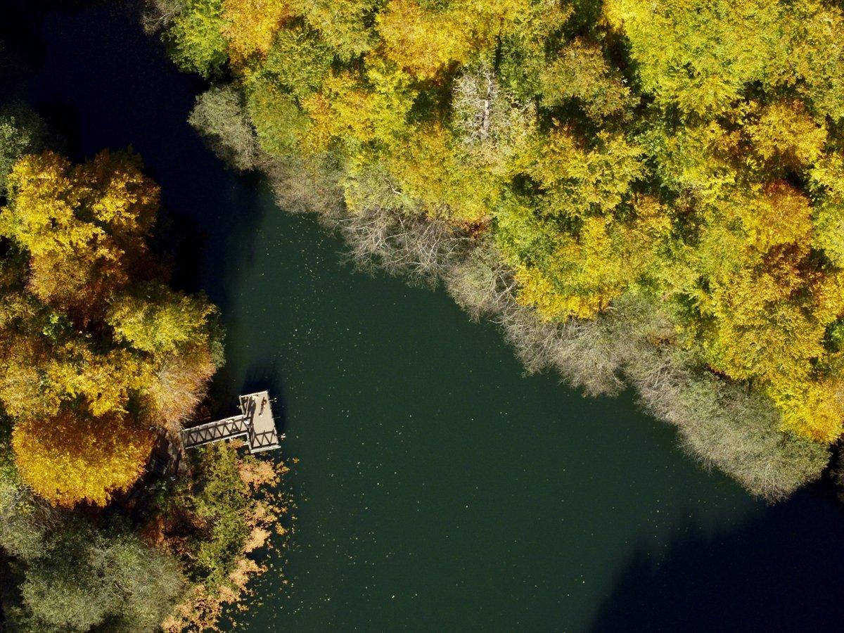 Yedigöller Milli Parkı renkli manzaralar oluşturdu