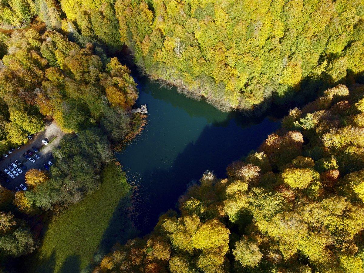 Yedigöller Milli Parkı renkli manzaralar oluşturdu