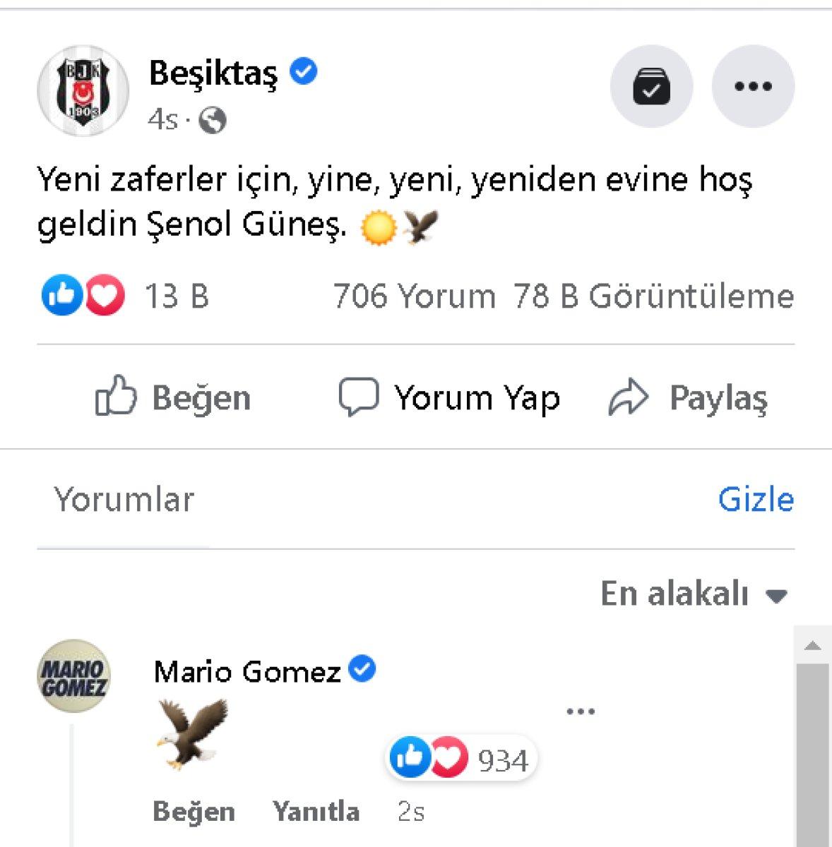 Beşiktaş'ın eski futbolcularından Şenol Güneş paylaşımı
