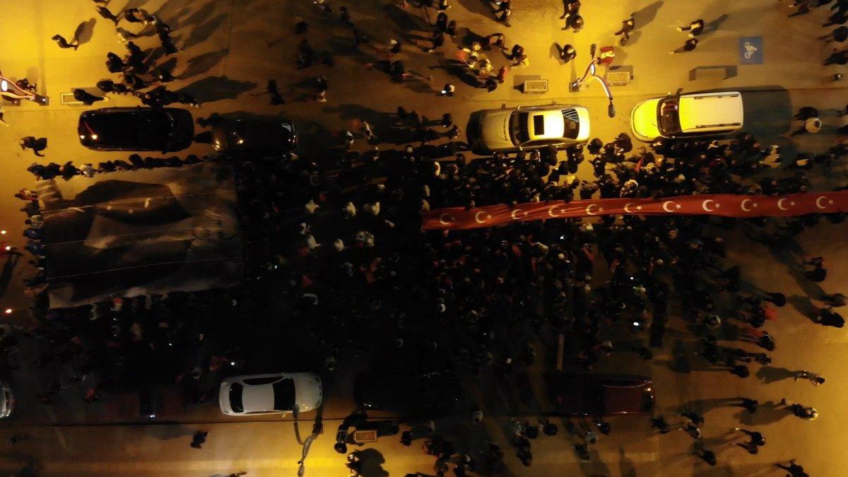 Kırıkkale'de bin metrelik Türk bayrağı açıldı