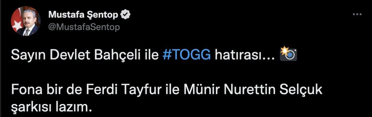 Mustafa Şentop'un Devlet Bahçeli'yle Togg'un direksiyonunun başına geçtiği anlar