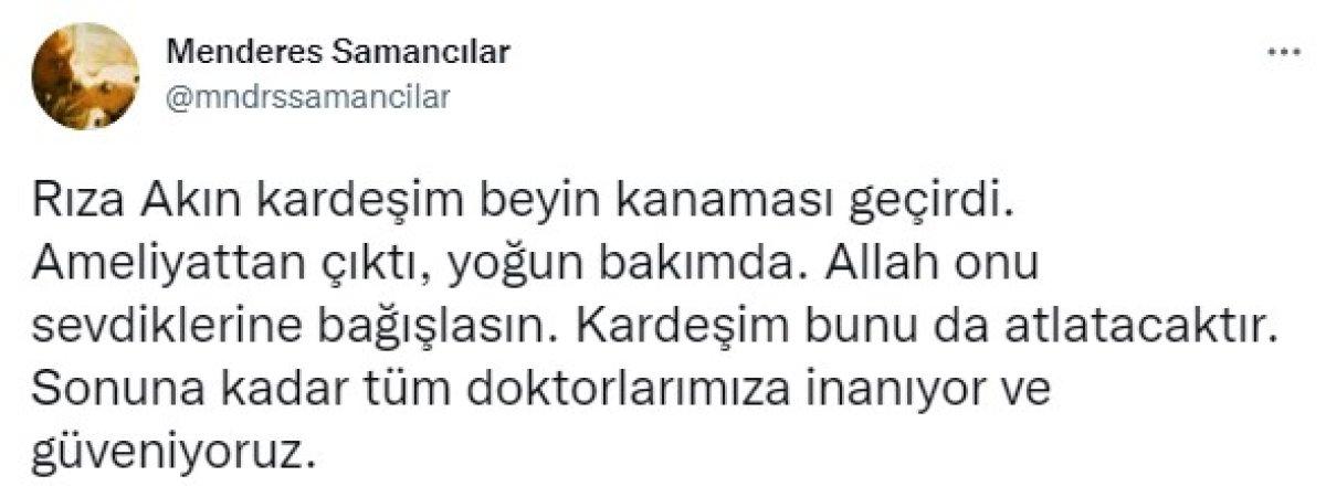 Ünlü oyuncu Rıza Akın, beyin kanaması geçirdi