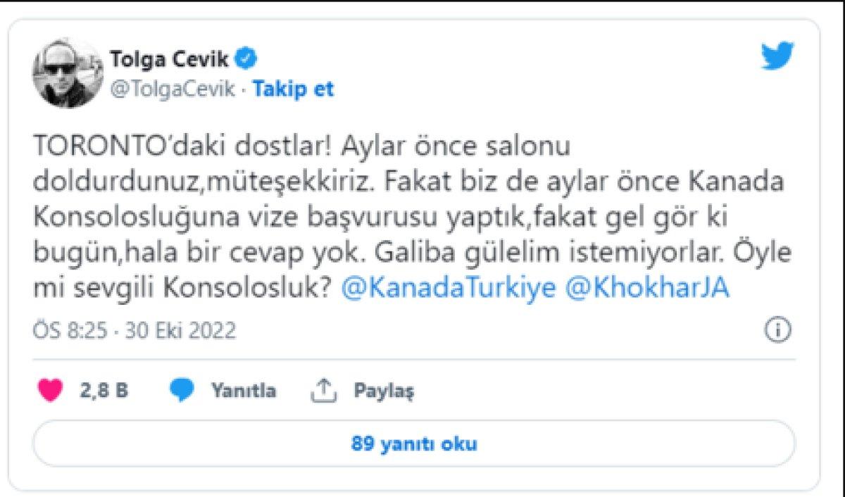 Tolga Çevik'e vize çıkmadı