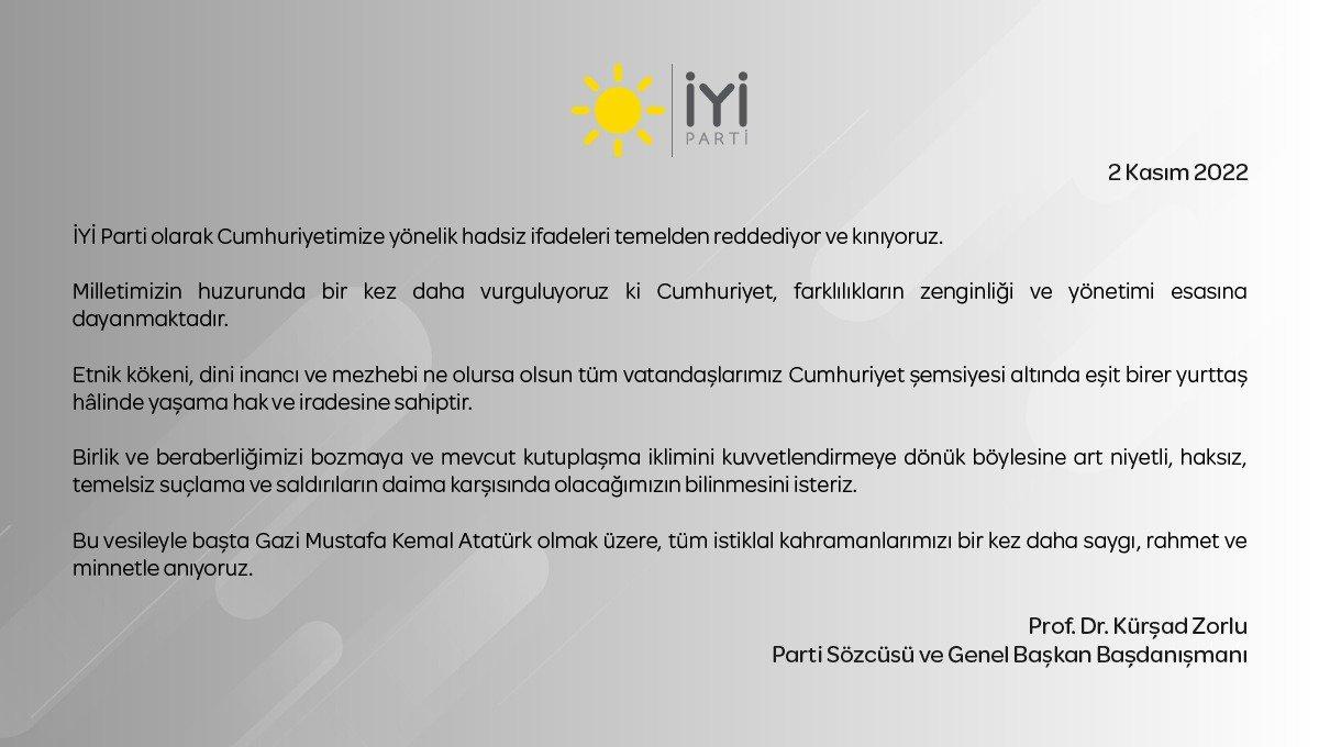 İyi Parti, HDP'li Buldan'a Cumhuriyet sözlerinden dolayı tepki gösterdi