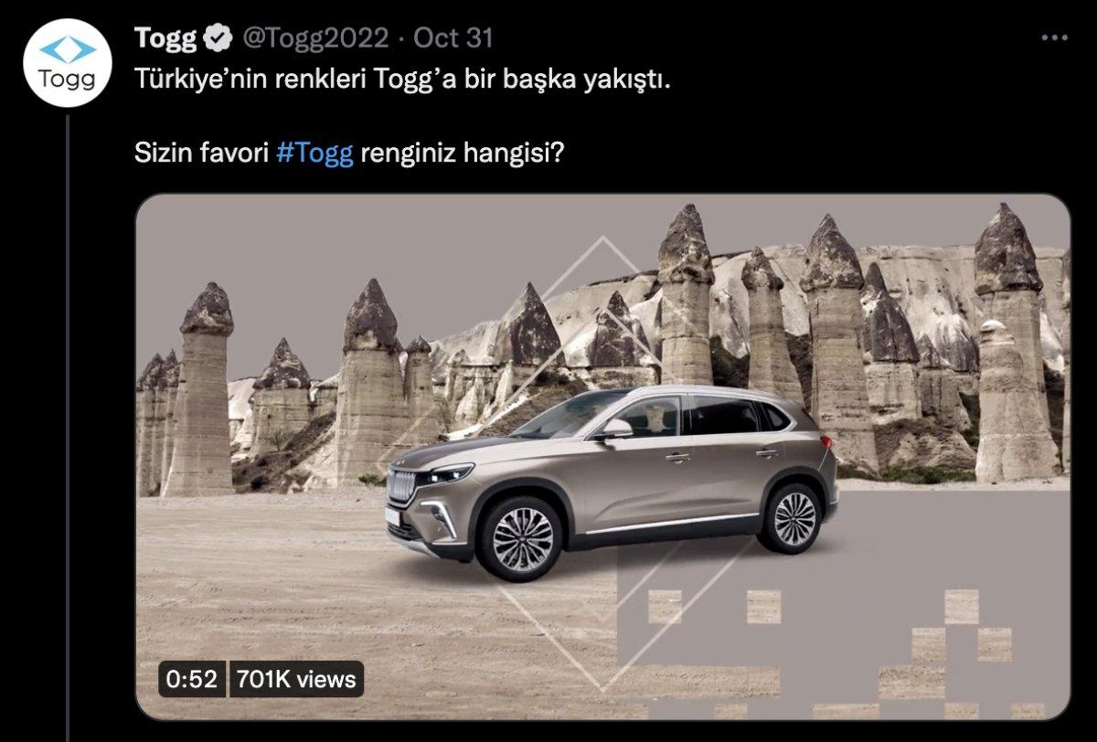 Togg'un en beğenilen rengi belli oldu